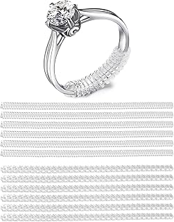 12 Pack Ring Sizer Adjuster for Loose Rings, 2 Sizes for Different Band Widths Soft Ring Size Adjuster,Invisible Ring Guards for Women and Men