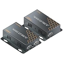 HDMI Extender 4K@30Hz 40m Over Cat5e, 6, 7 Ethernet Trasmettitore HDMI Ricevitore Supportocon Loop Out, IR, Plug & Play, Compatibile con PC TV Monitor Proiettore PS4 PS5 Xbox (4K@30HZ)