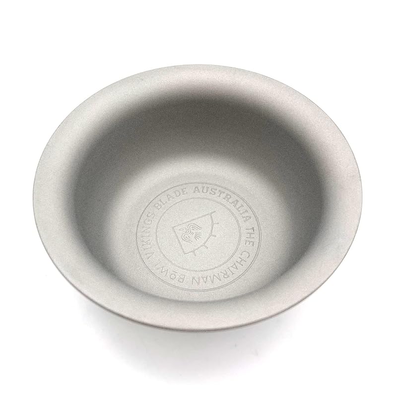 Tigela para sabonete de barbear Vikings Blade The Chairman em aço inoxidável jateado, diâmetro de 3 polegadas