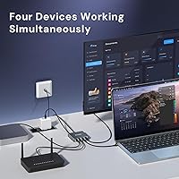 Vista 4 de Divisor Ethernet 1 a 4 1000Mbps, Dockteck Divisor de Cable de Internet 1 en 4 Salidas Interruptor de Red de Alta Velocidad Gigabit para LAN Puerto