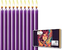 Vista 13 de Juego de 20 velas cónicas de color sólido, velas de cera de parafina sin goteo de 4 pulgadas con mecha de algodón, ideal para bodas, shabat