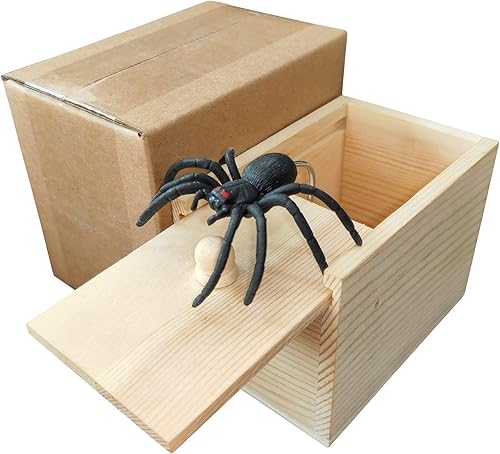 Miniatura 3 de GIIOASA Divertida caja sorpresa de dinero de araña caja de bromas de araña de goma araña hecha a mano en caja broma