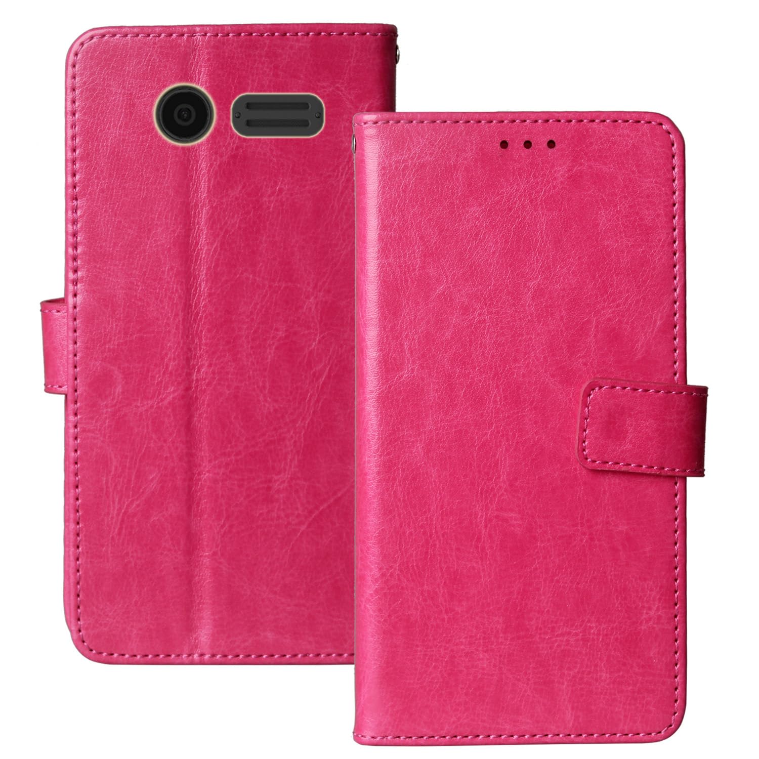 Anybird Premium Retro Flip Leather Protector Case For IMO DASH 4G Mini 1.8" Magnetic Card Slot Protective Bumper Folio Pouch (Rose)