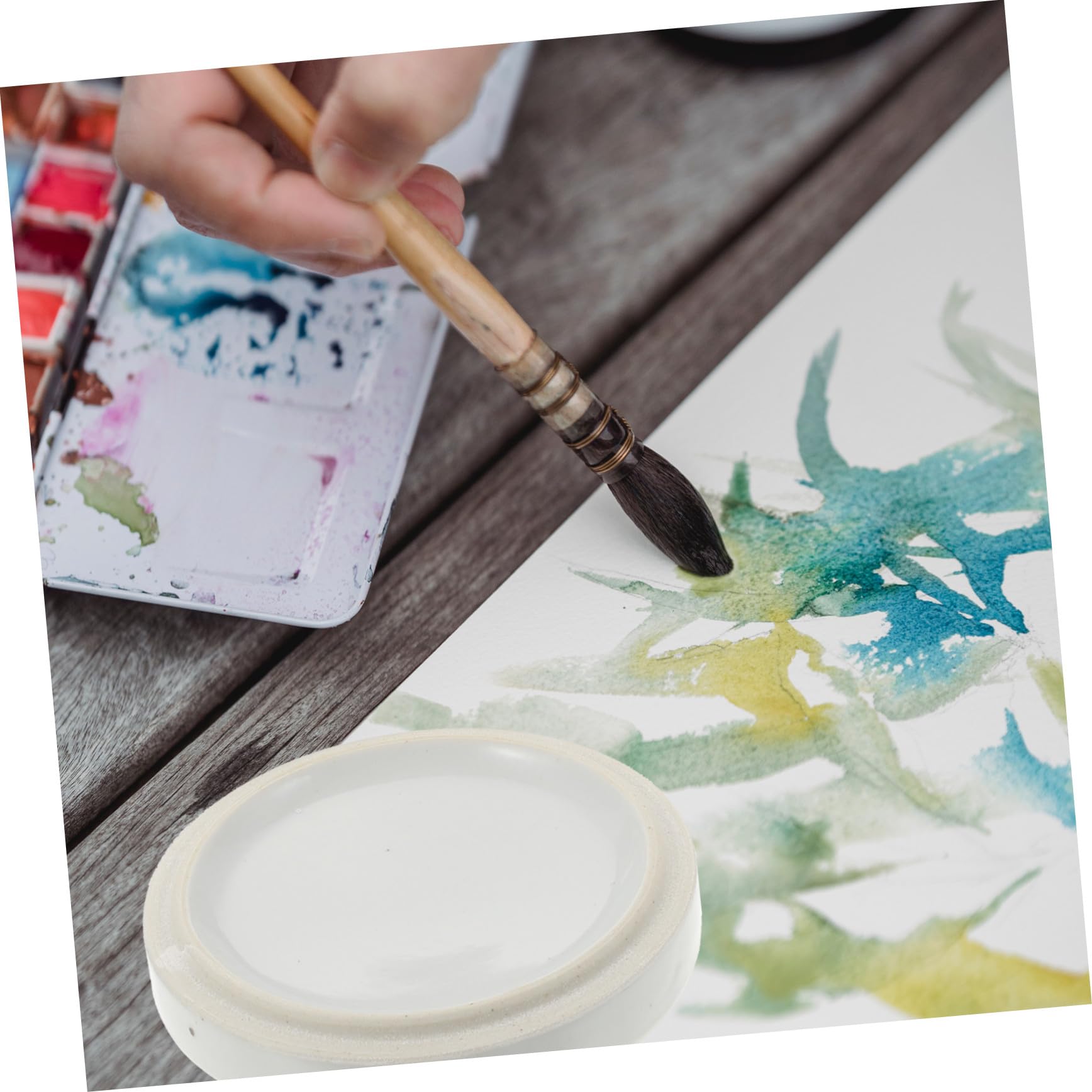 Keramik Mischpalette Stapelbar Langlebig Praktisches Aquarell Mischtablett für Künstler Malen DIY Malpalette für Anfänger und Profis