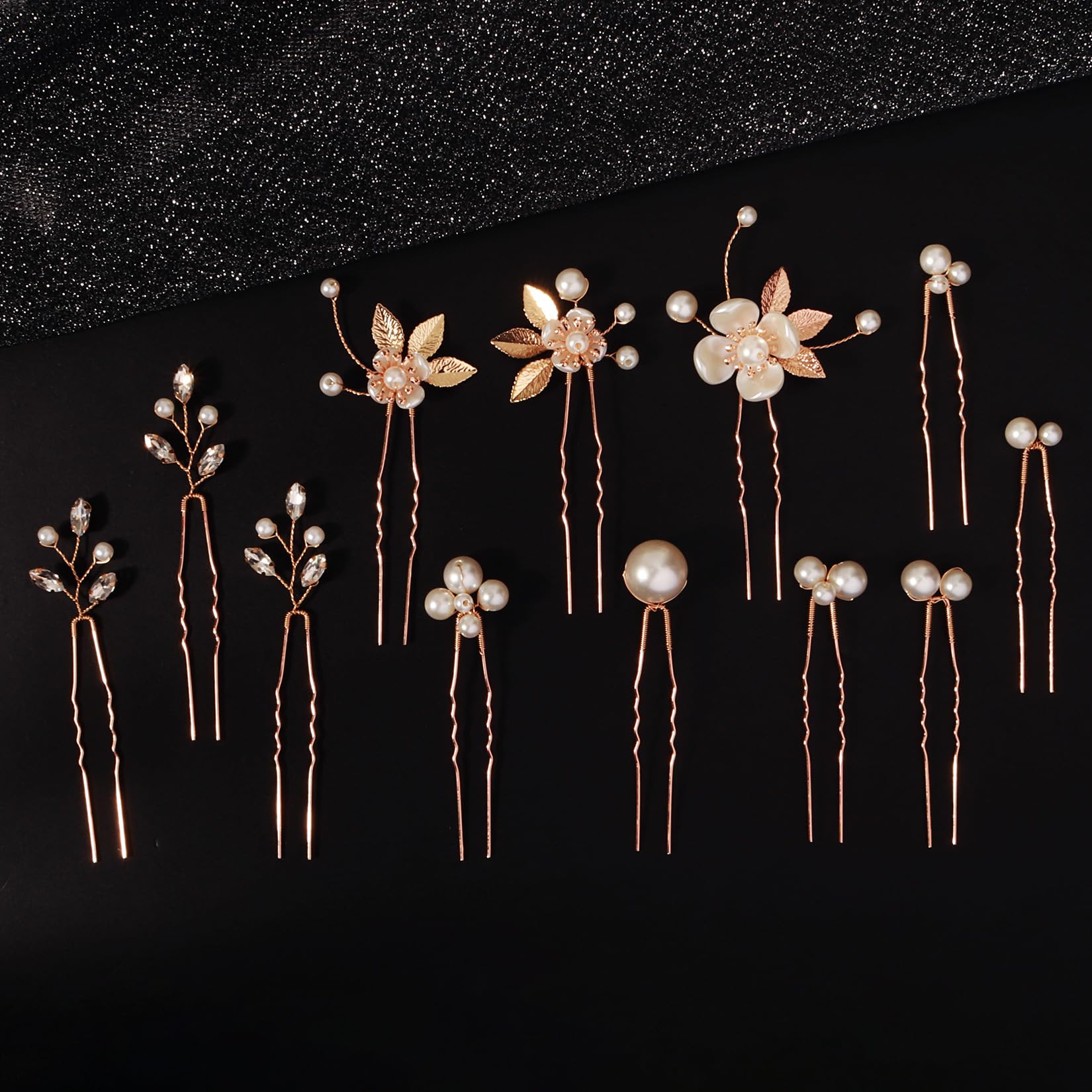 12 forcine per capelli da sposa con strass, accessori per capelli da donna, con cristalli, per damigelle d'onore