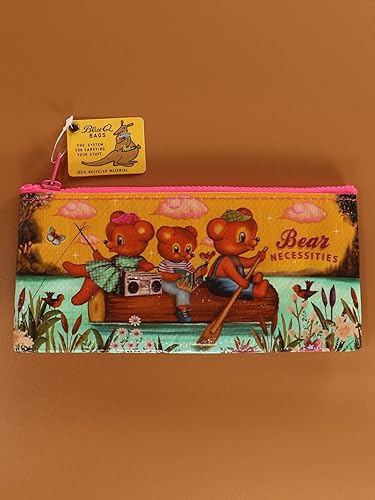 Miniatura 4 de Blue Q Bear Neccessities - Estuche para lápices con cremallera gruesa, resistente y fácil de limpiar, 4.25 pulgadas de alto x 8.5 pulgadas de ancho,