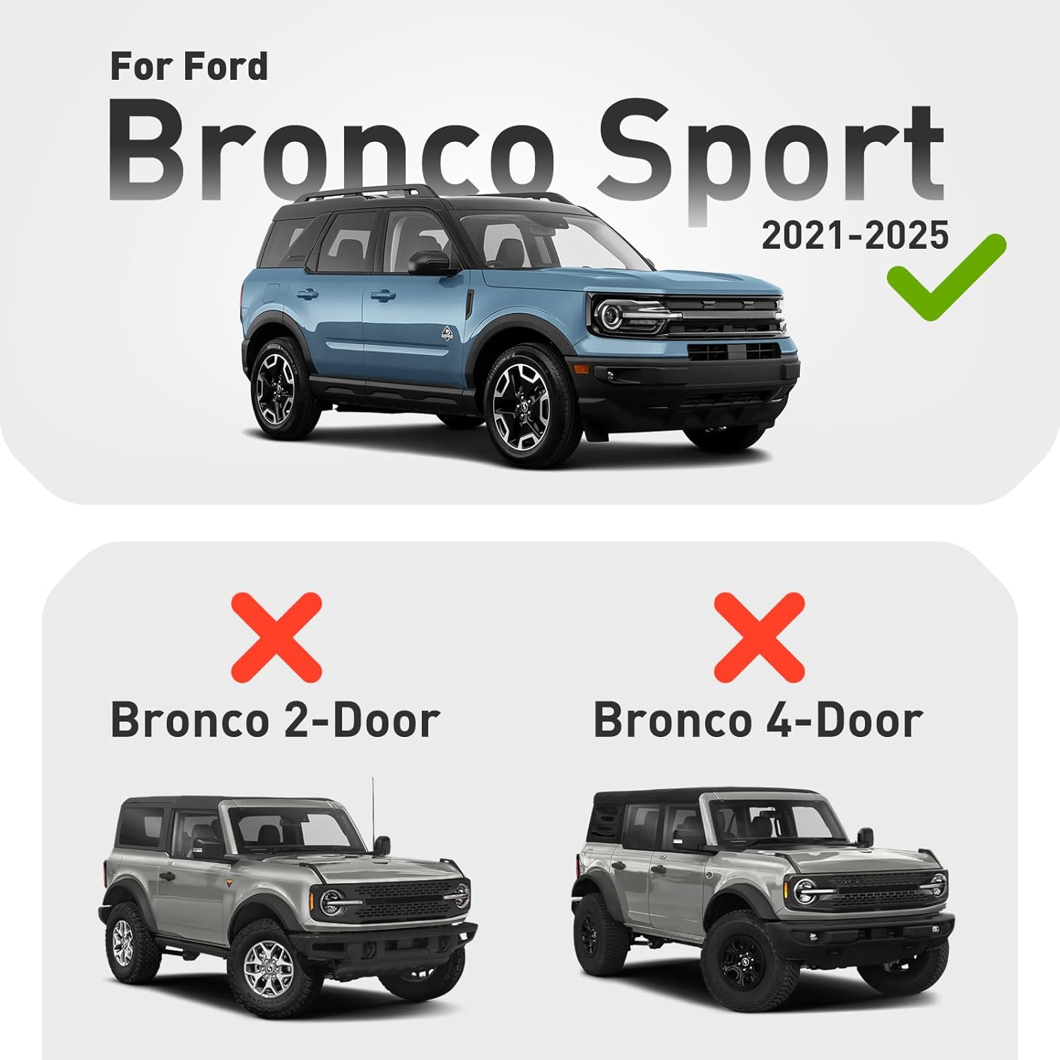 DiffCar® Floor Mats for Ford Bronco Sport: 2021 2022 2023 2024 2025 (only for Sport), All Weather TPE Car Accessories for Bronco Sport 2021-2025 Black Floor Mats & Trunk Liner (w/Full Size Spare Tire)