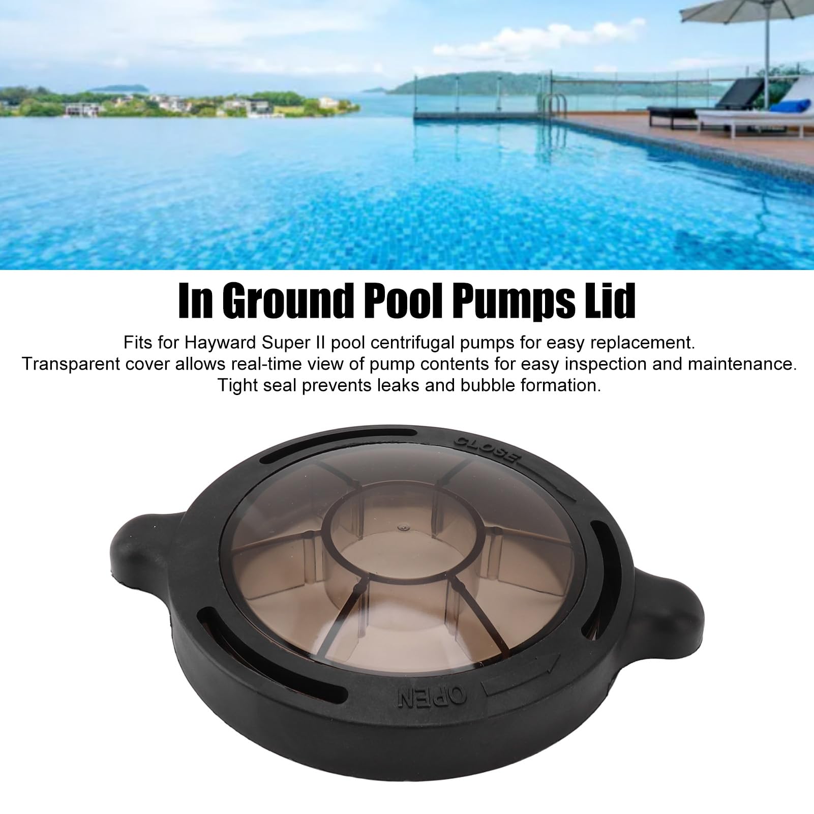 Poolpumpenkorb Abdeckung, o Ringkit, Poolpumpendeckel PVC Haltbar transparent versiegelte Poolpumpenkorbabdeckung für Super II für oberirdische und im Boden Pools Pools