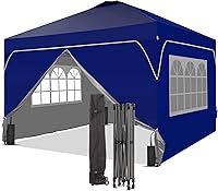 Vista 10 de GDY Tienda de campaña desplegable de 8 x 8 pies con una configuración de empuje, fácil de instalar con 4 paredes laterales para eventos, fiestas