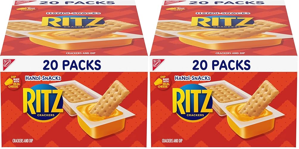Handi-Snacks RITZ Crackers 'N Cheesy Dip Snack Packs, 20 Snack Packs (Pack of 2) - 1.19 Pound (Pack of 2)