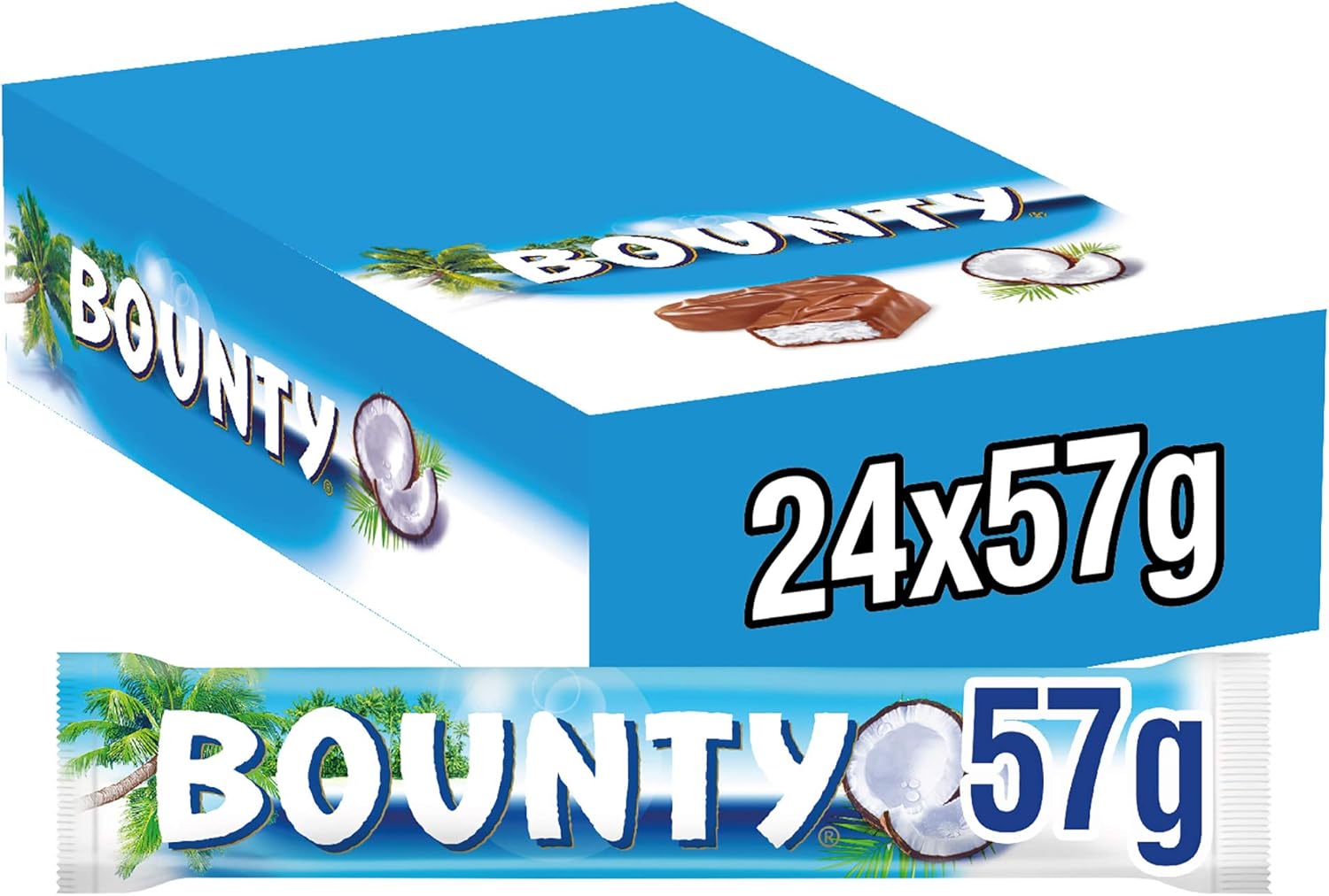 Bounty Chocolatina de Coco recubierta con un delicioso Chocolate con