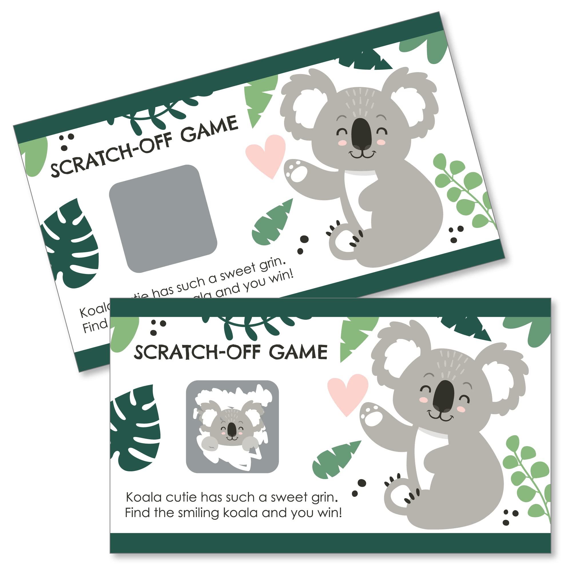 Big Dot of Happiness Koala Cutie - Bear Birthday Party and Baby Shower Game Scratch Off Cards - 22 Count