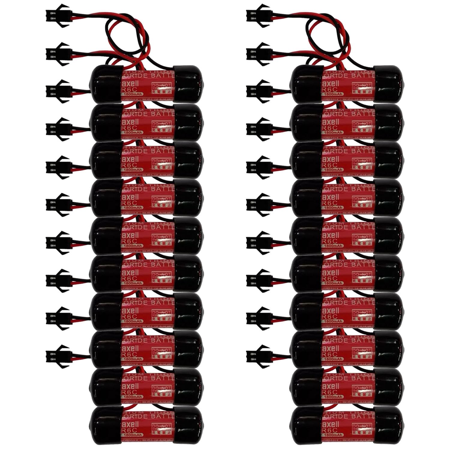 20-Pcs ER6C AA 3 6V 1800mAh Lithium Battery with Black Plug for Robot Batteries with Protective hat 3