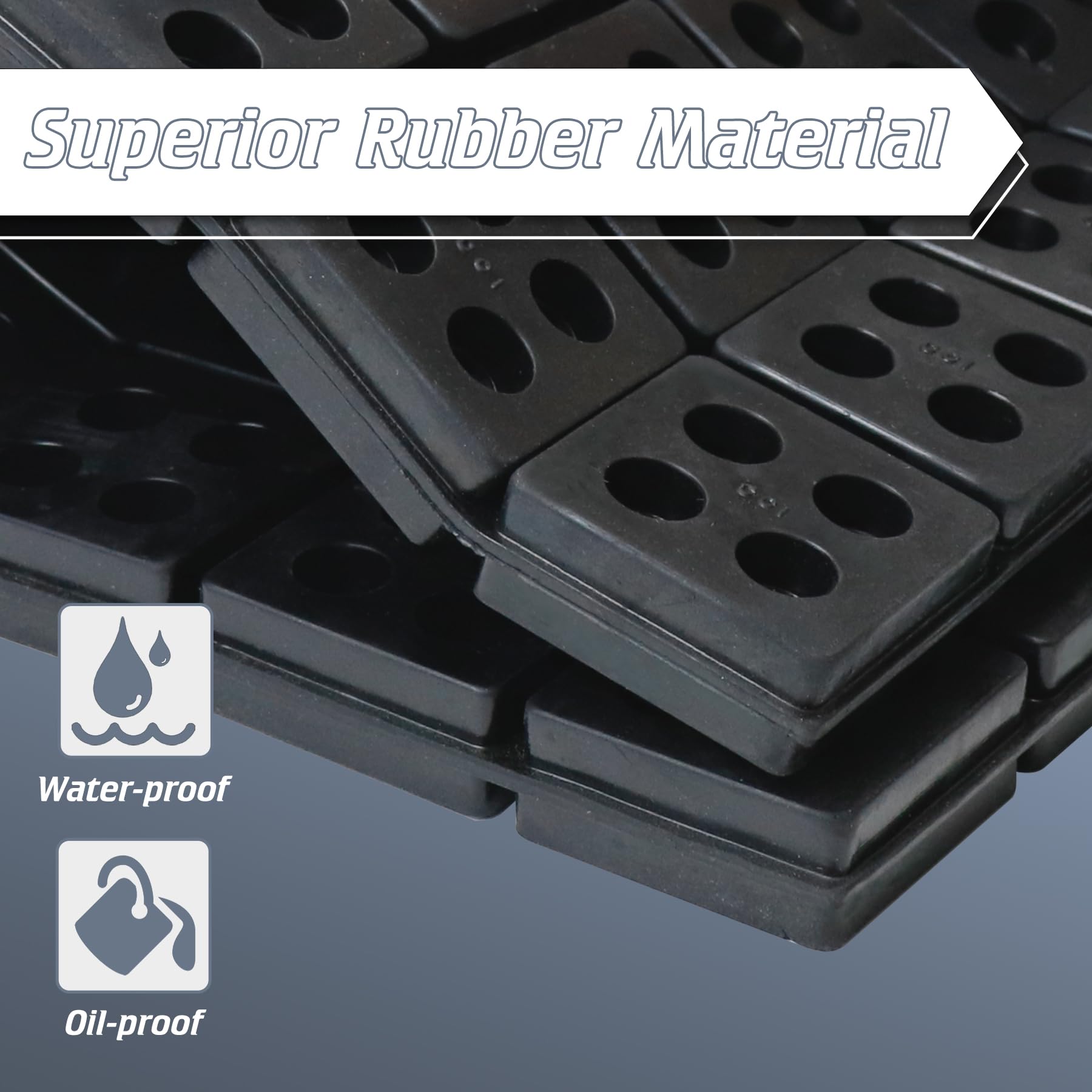 Memrita Paquete De 4 Almohadillas Antivibración De 4 X 4 X 7/8 Pulgadas, Almohadillas De Goma Acanaladas Para Compresor De Aire, Lavadora, Cinta De Correr, HVAC (azul M10