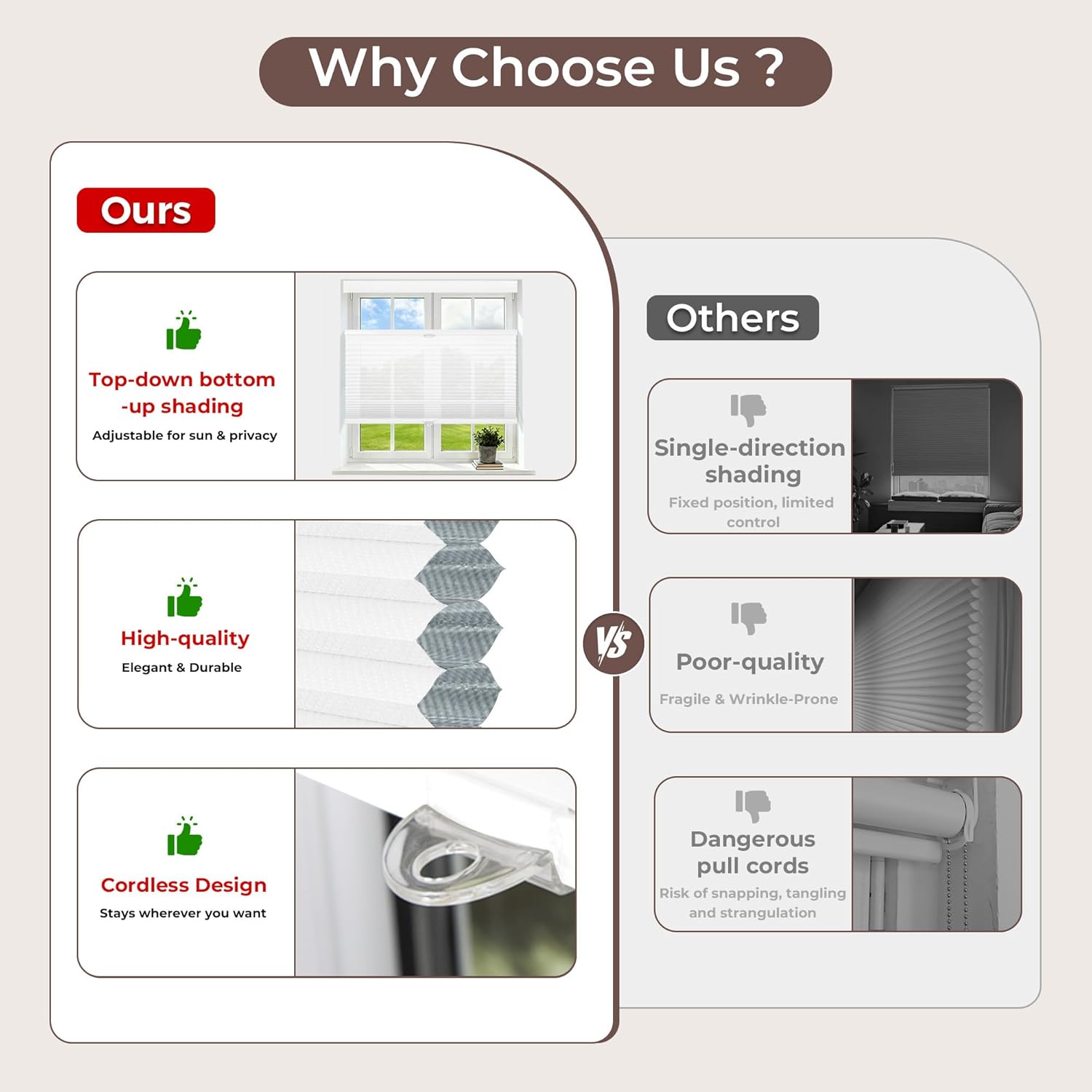 Color Grey  Custom Top Down Bottom Up Cellular Shades,Light Filtering Blinds Noise Reduction, Cordless Cellular Shades Room Darkening Honeycomb Blinds,10 Color Light Filtering