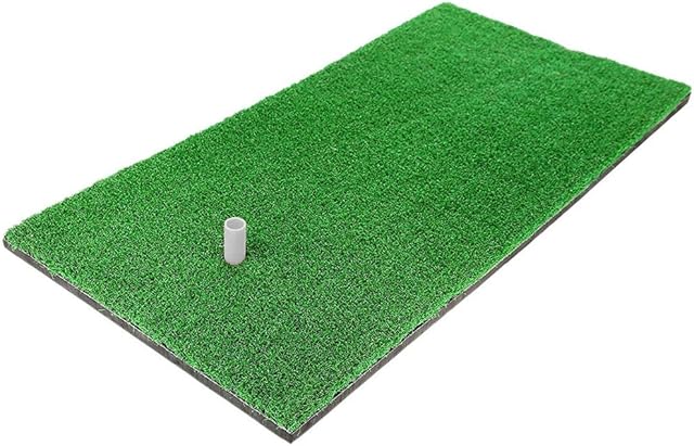12"x24" Golf Mat, Practice Hitting Mat with Rubber Tee Holder Realistic Grass Putting Mats Portable Outdoor Sports Golf Training Turf Mat Indoor Office Equipment
