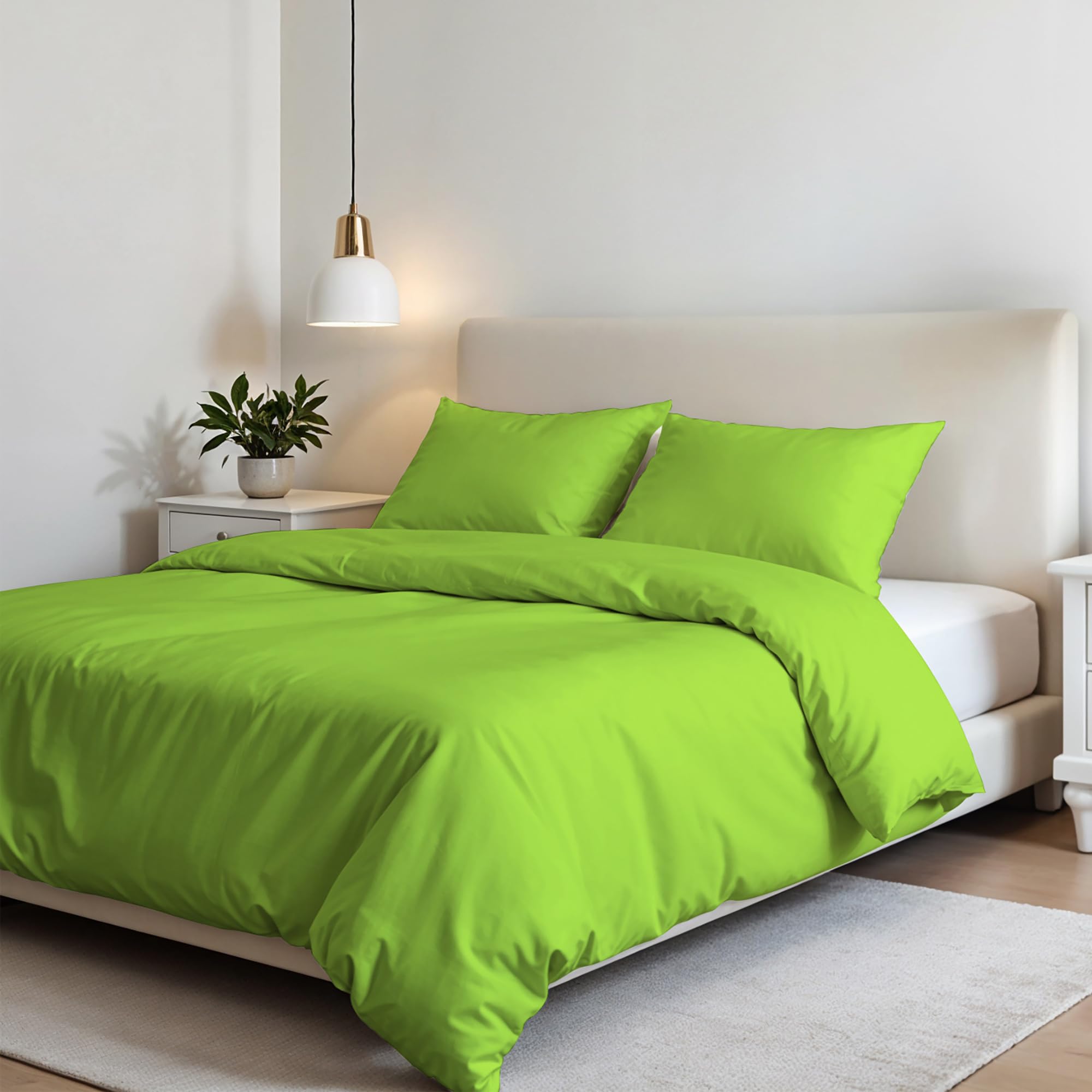 Parure de couette double microfibre hypoallergénique et facile d'entretien