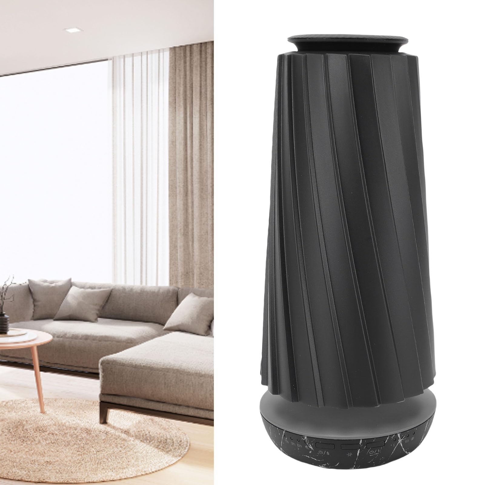 Pssopp Duftdiffusor, Diffusor für ätherische Öle, 100 Ml, Aromatherapie-Diffusor, Ultraschall-Kühlnebel-Luftbefeuchter für Hotel, Schlafzimmer, Büro, Nan (Black)