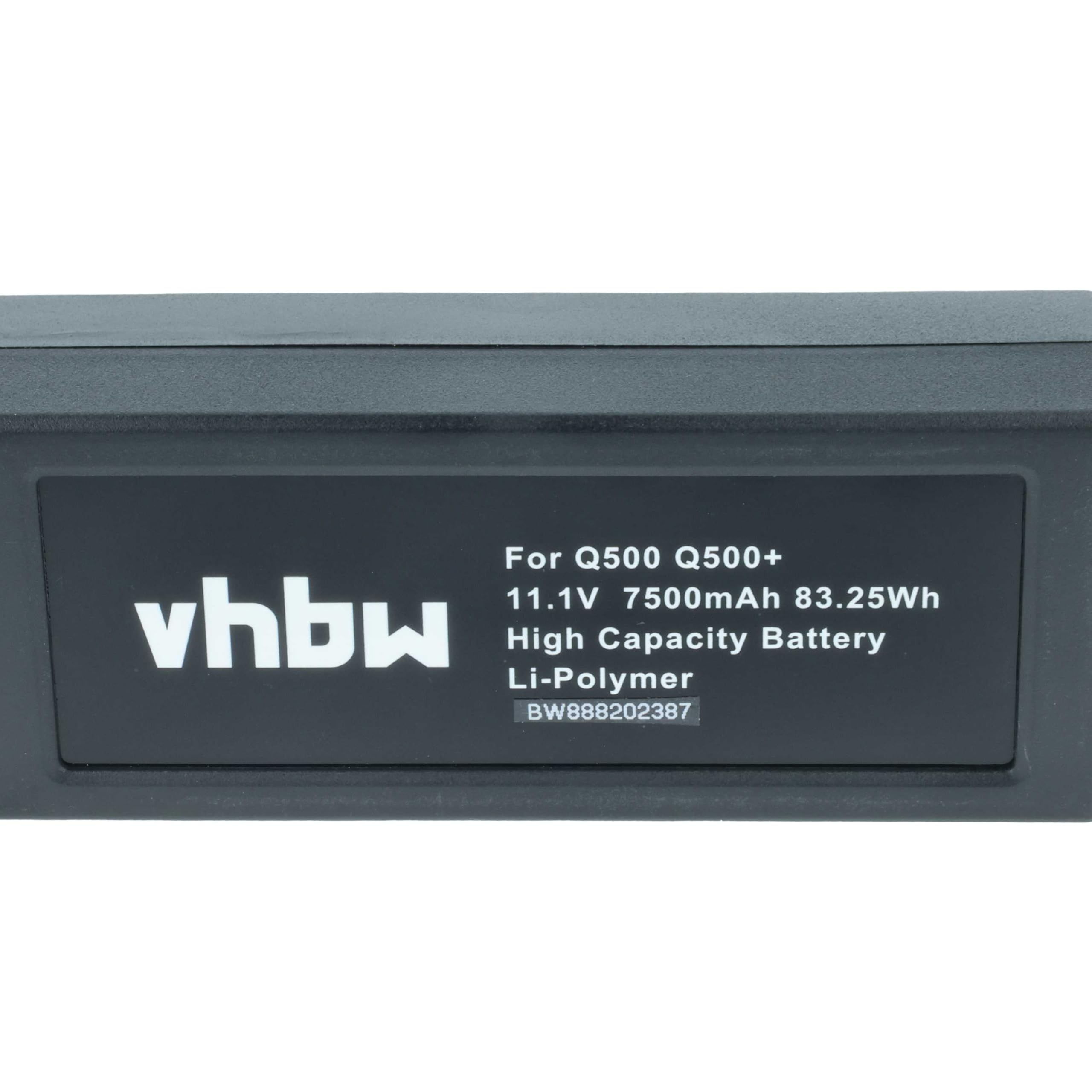 vhbw 2 x akumulator kompatybilny z Yuneec Q500 | Q500 4K, Q500+, Q500+ Pro, Q500+ dron Typhoon Multicopter Quadrocopter (7500 mAh, 11,1 V, litowo-polimerowy)
