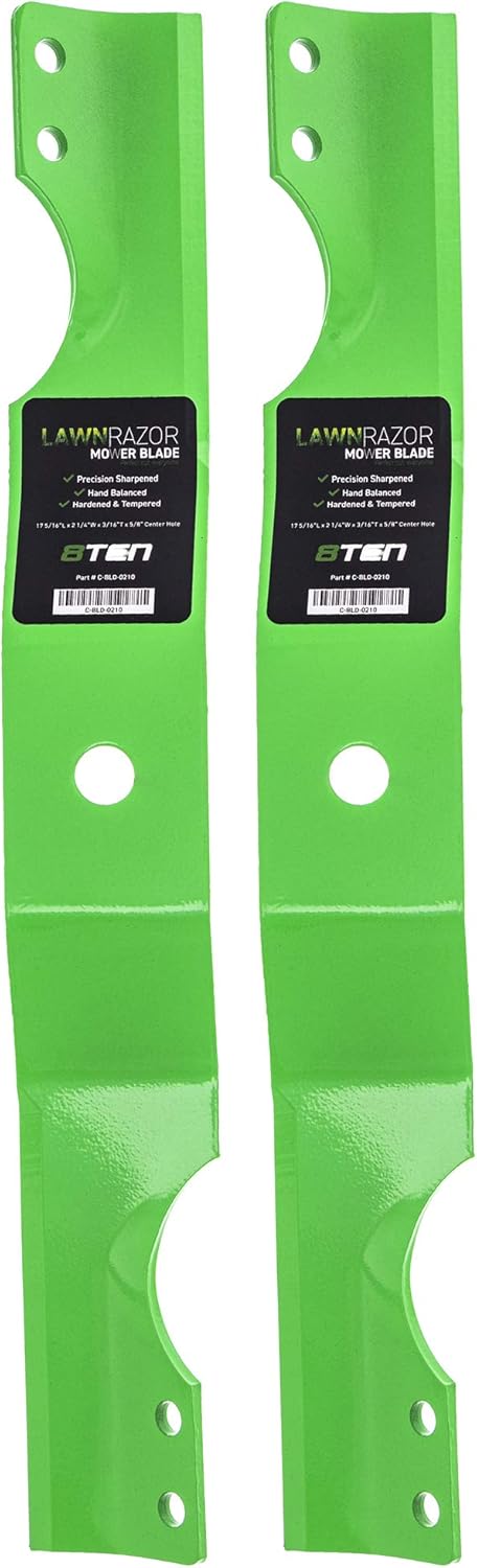 8TEN LawnRAZOR Mower Blade for Ariens 34 inch Decks Zoom Zero Turn Mowers 03971900 (Notched Medium Lift) 2 Pack
