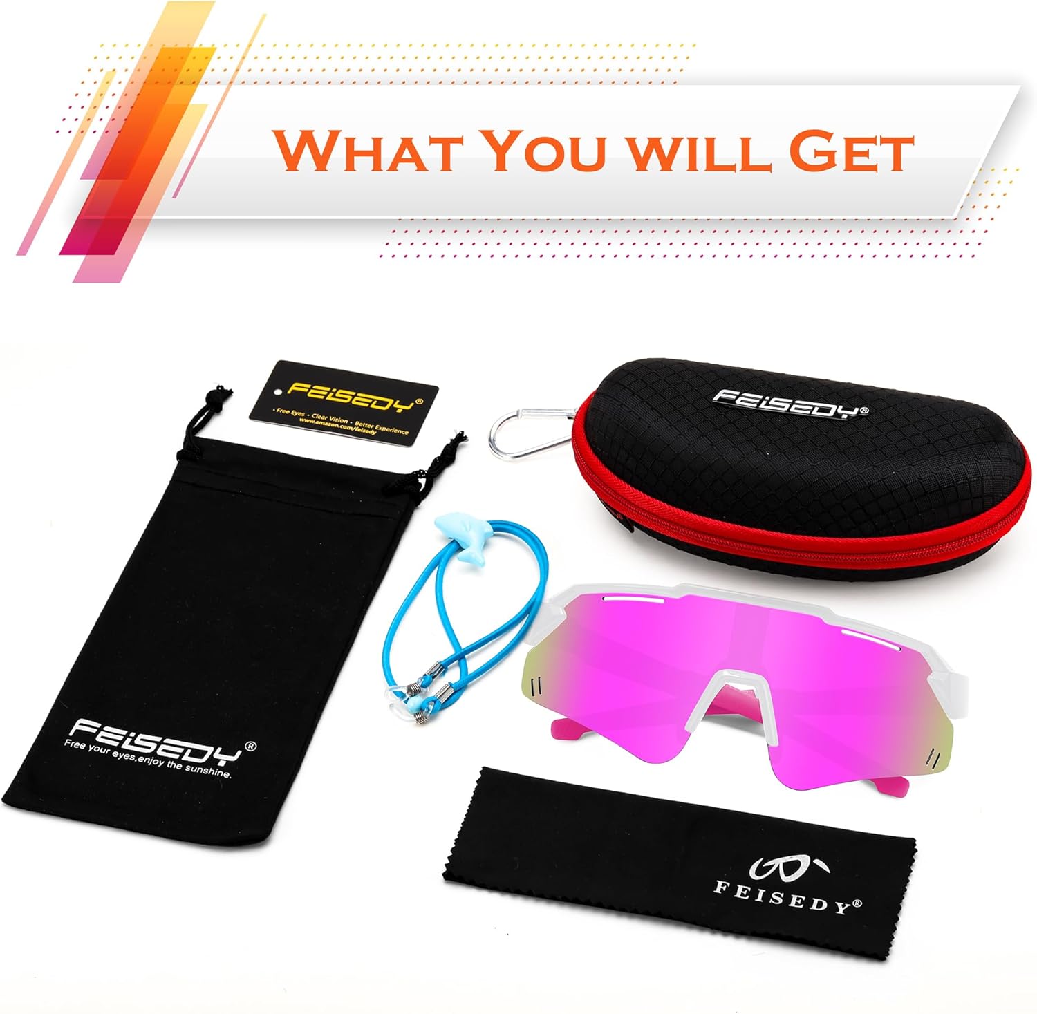 FEISEDY Kids Sports Polarized Sunglasses Youth Baseball Cycling Sun Glasses for Boys Girls Age 2-12 B4168