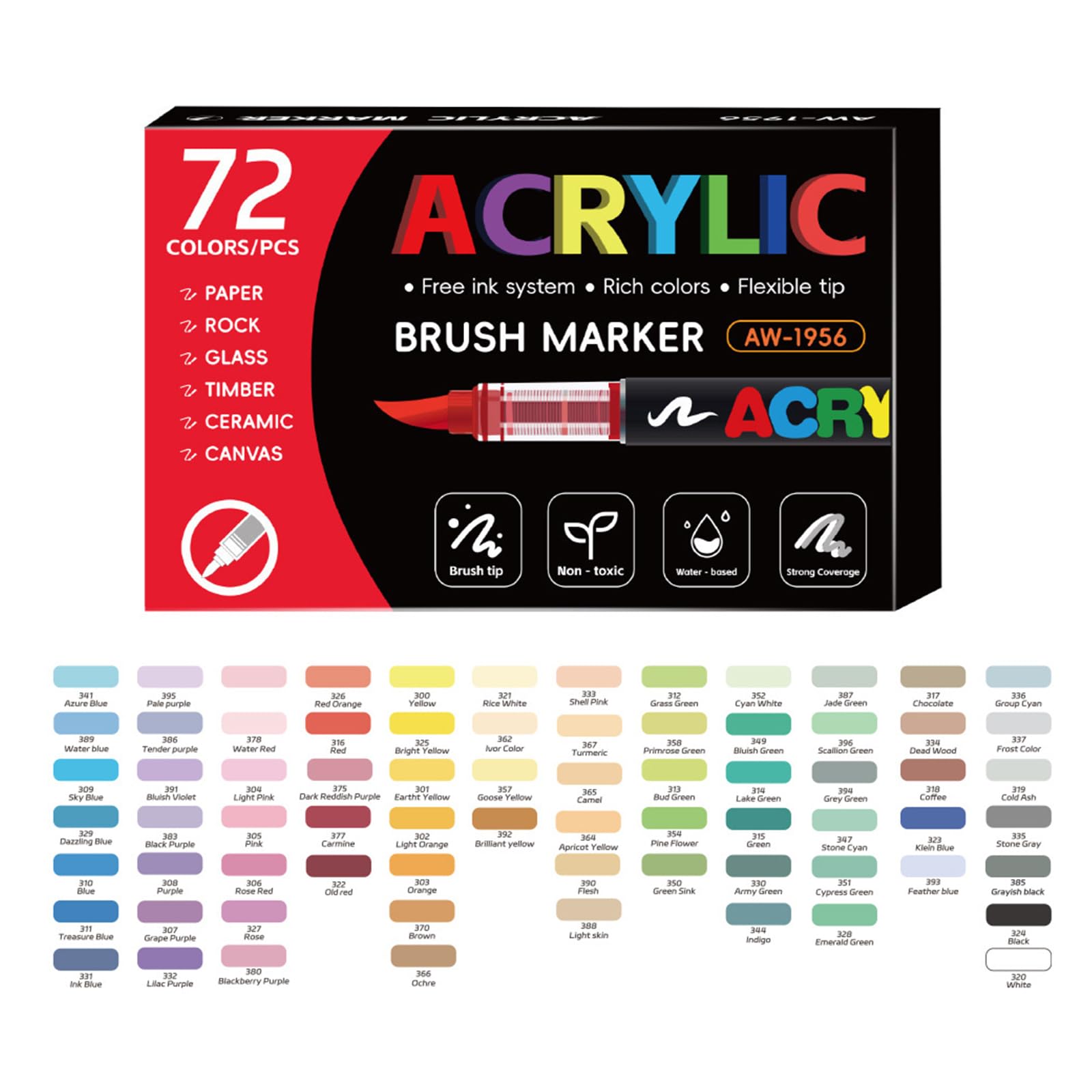 Marqueur Acrylique Liquide Avec Pointe De Brosse Douce, De Peinture