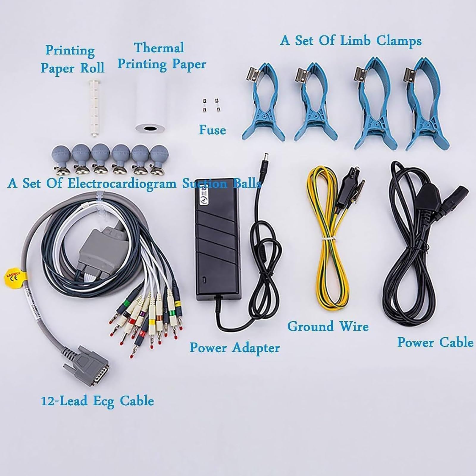 Elettrocardiografo Portatile, Monitor ECG A 12 Derivazioni E 3 Canali Con Analisi Automatica, Funzione Di Stampa Dei Referti, Display Lcd A Colori, Dispositivo Diagnostico Per Uso Domestico