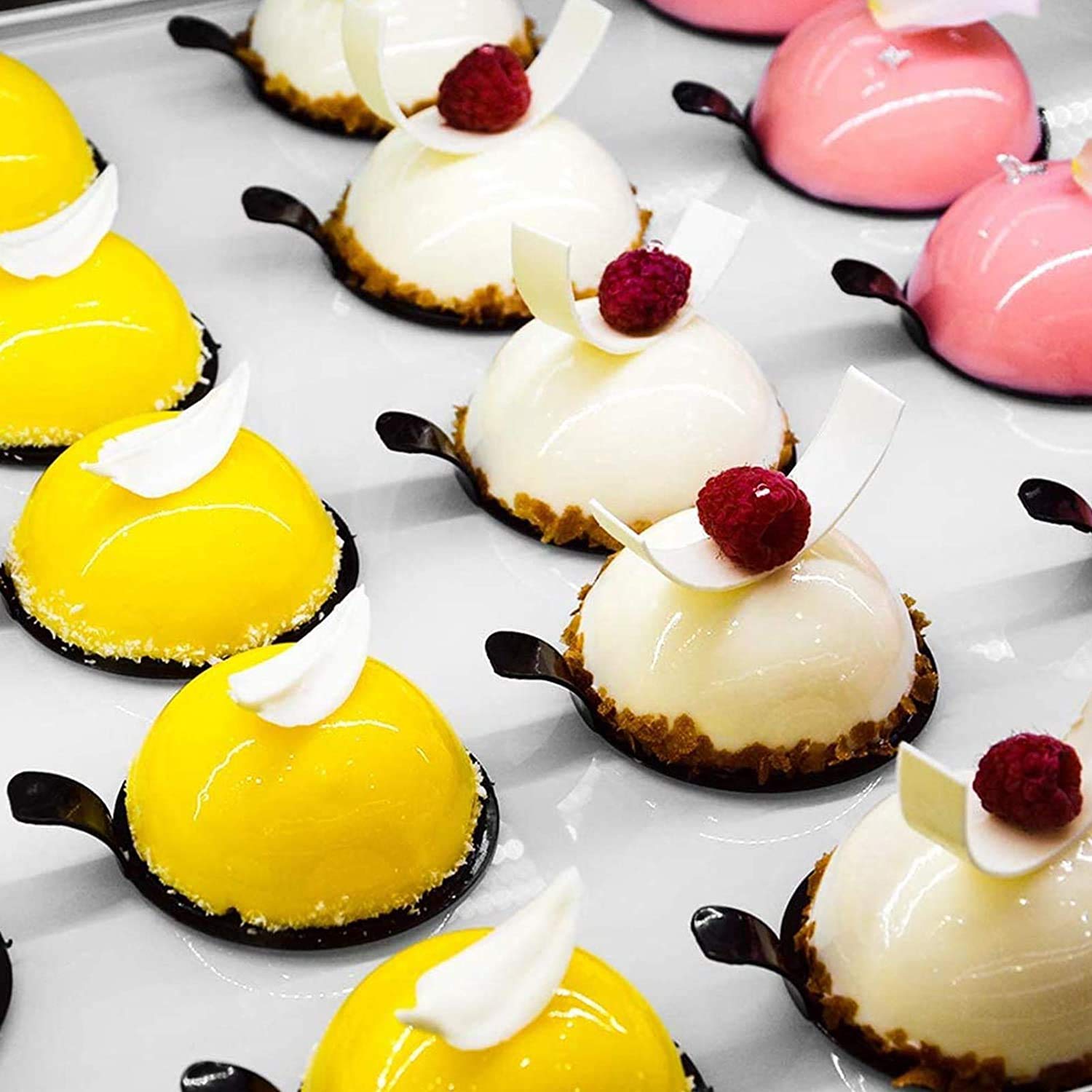 Moule en Silicone de Demi-sphère de 4 pcs, 6 moules Semi-Forme de la cavité Sphere Sphere Sphere Cupcake Moule de Cuisson for Chocolat, gâteau