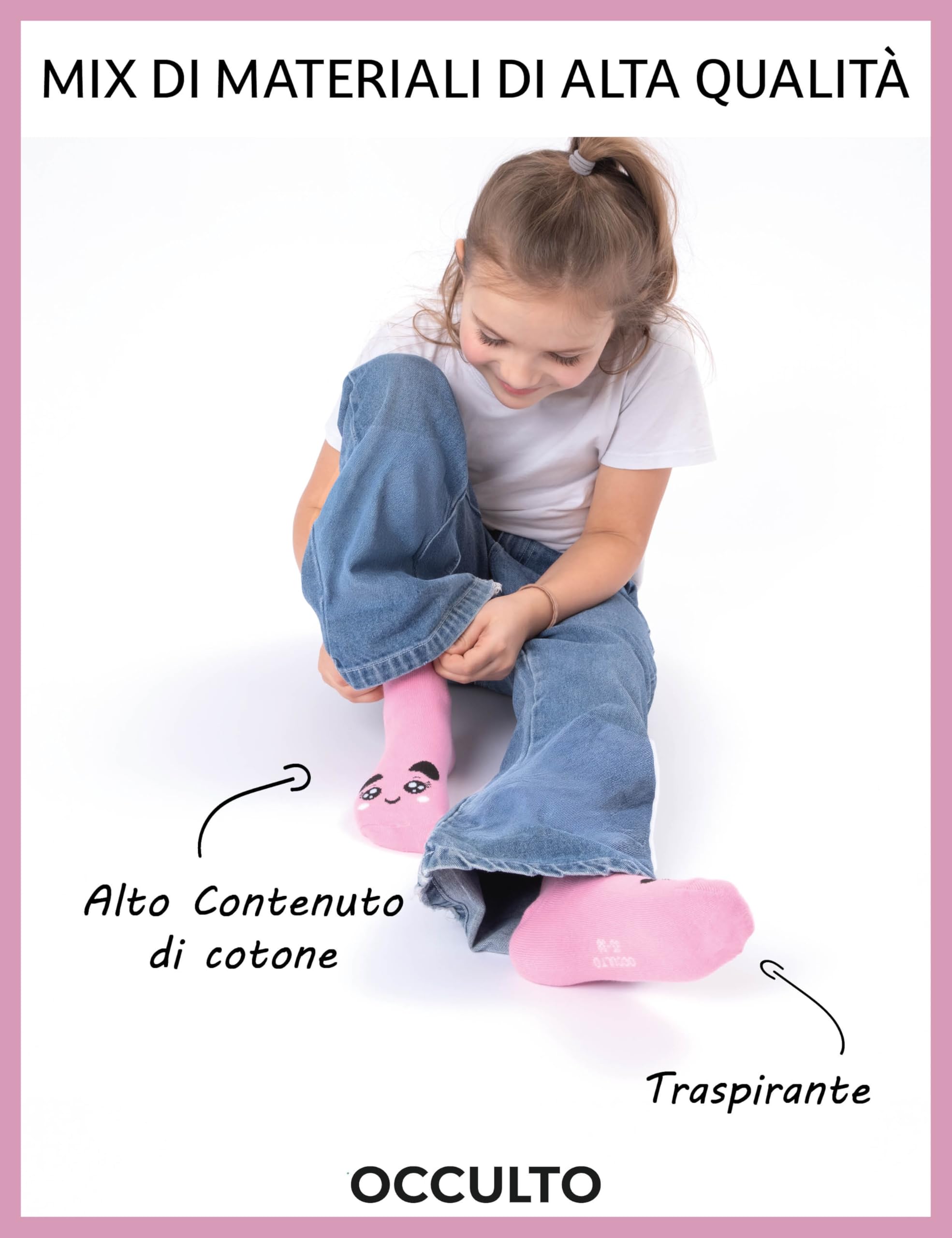 Occulto Calzini Corti Motivo Bambino e Bambina Pacco da 10 (modello: Motivo)