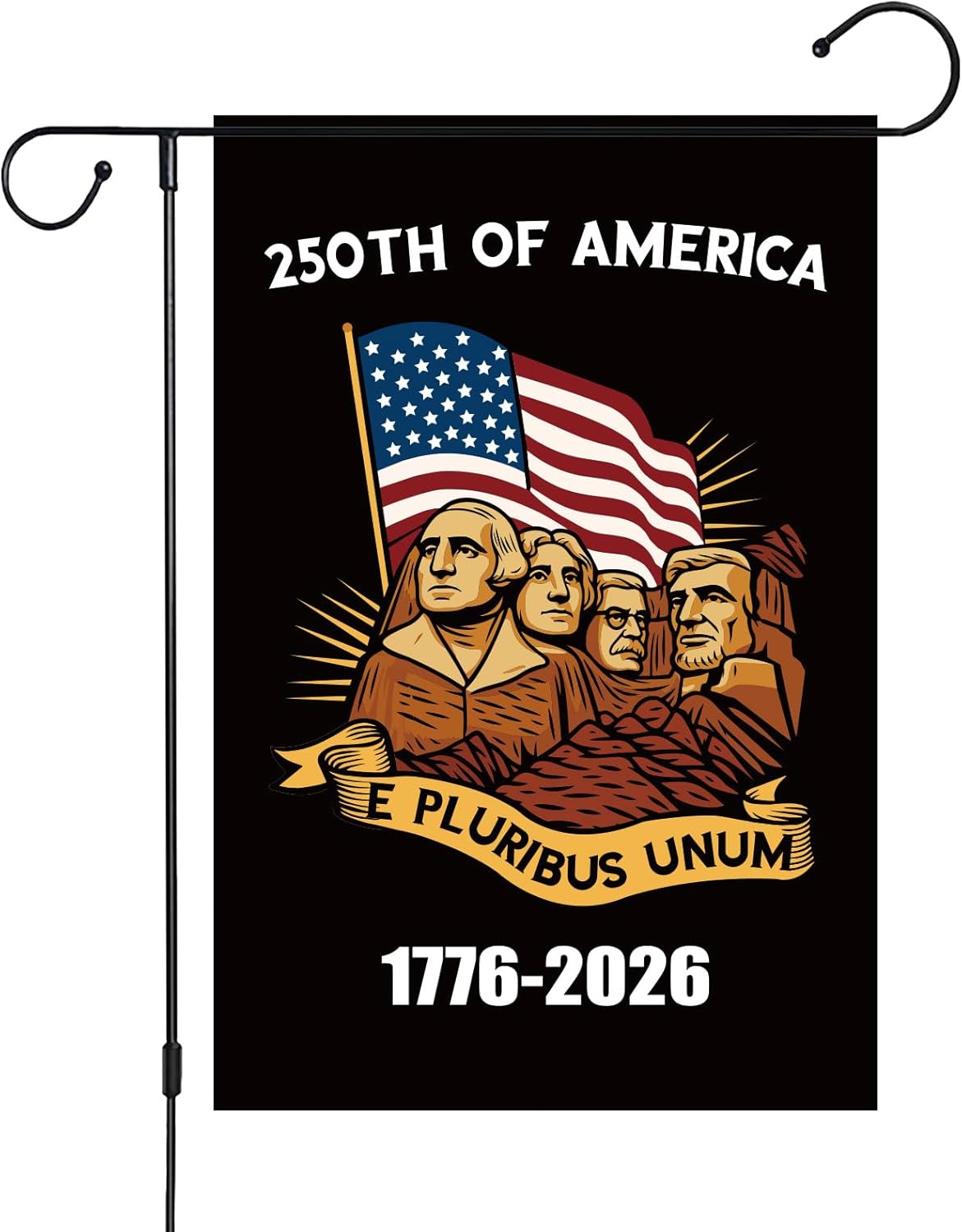 Years American Garden Flag, 17.7x11.8in/45x30cm of America Banner 1776-2026 USA Anniversary Patriotic Banner Double-Sided Design for Outside Porch Courtyard Lawn Garden