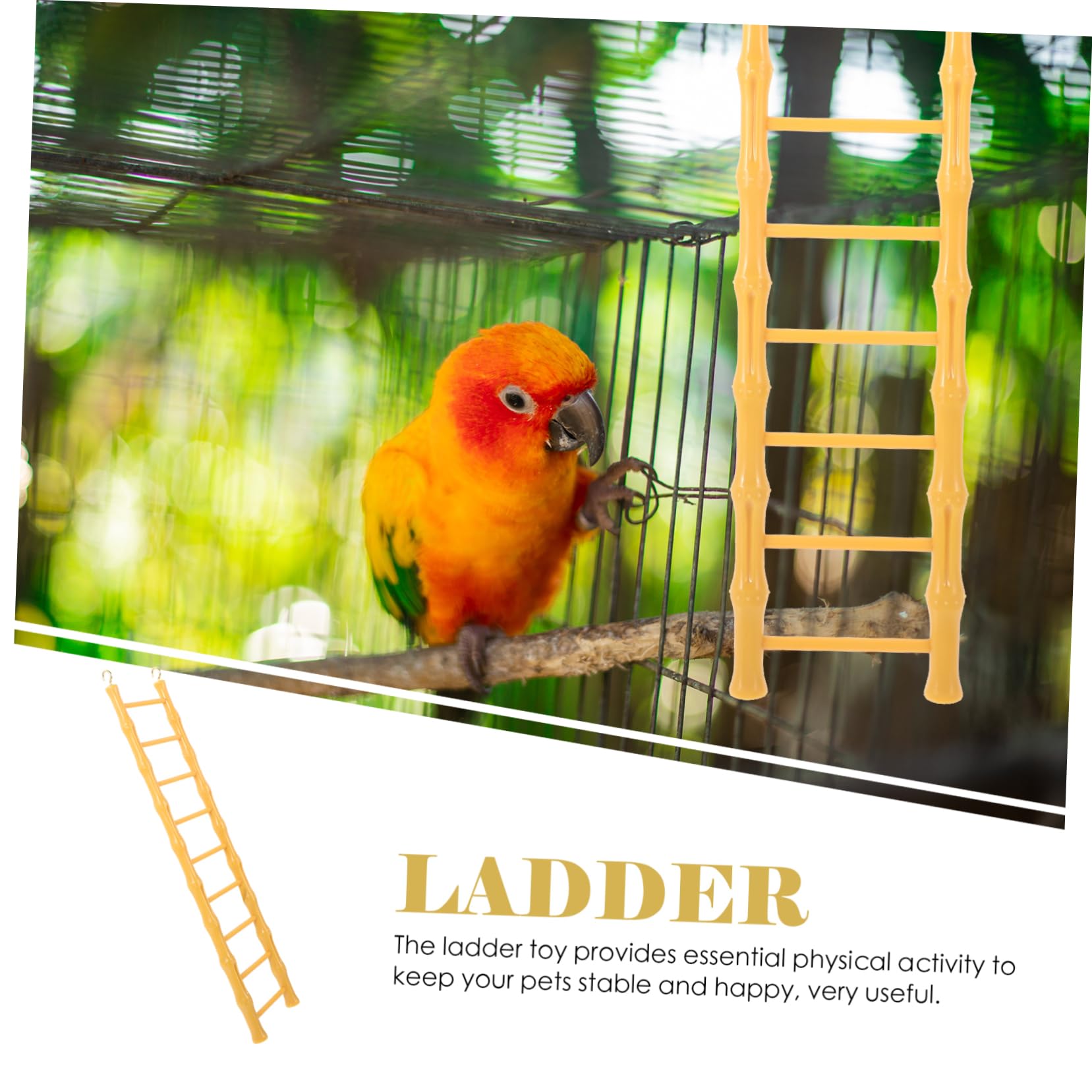 Garneck Parrot Toy Ladder Budgie Ladder Toy Hamster Climbing Step Small Pet Cage Accessory