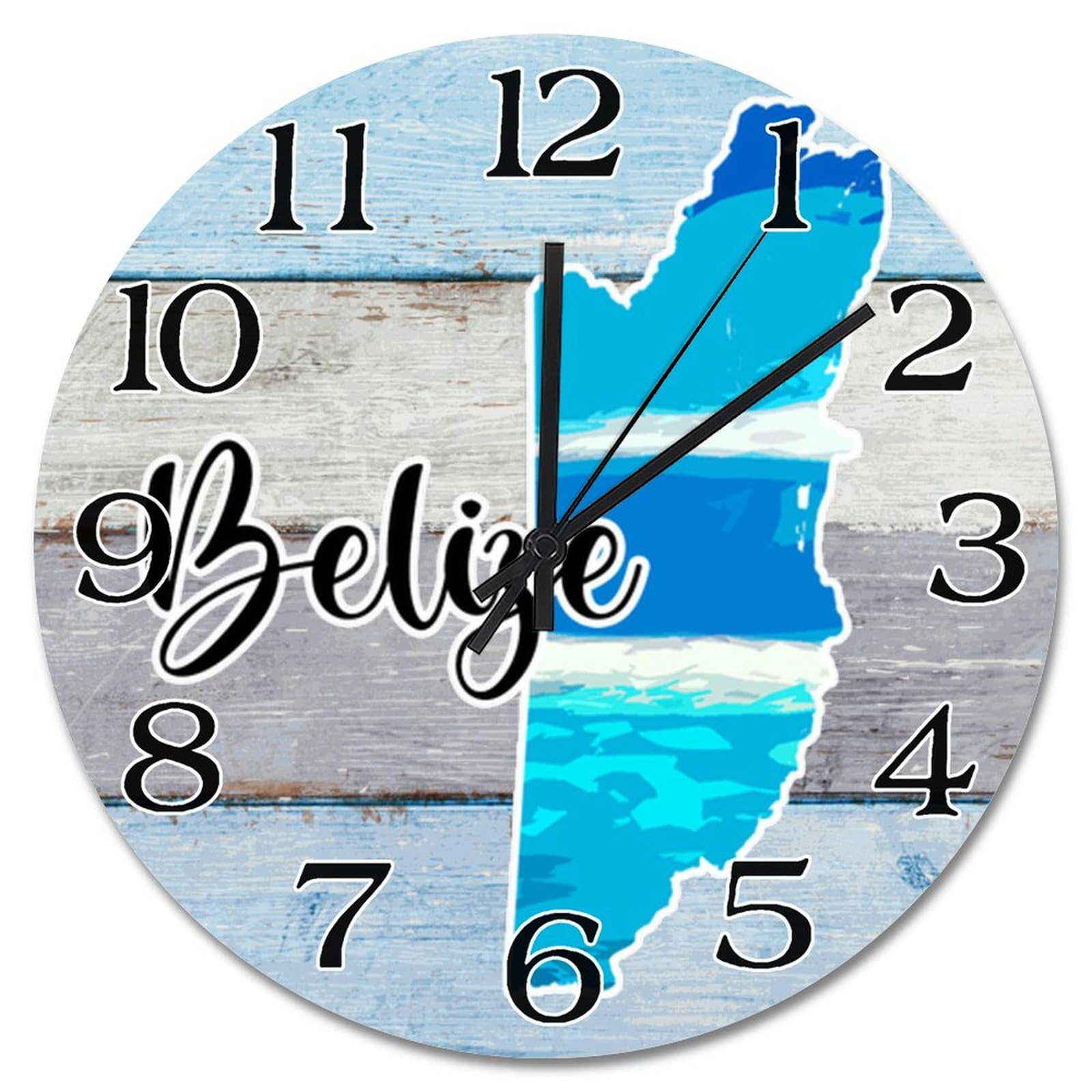Horloge murale ronde à piles Belize pour rompre la monotonie du salon