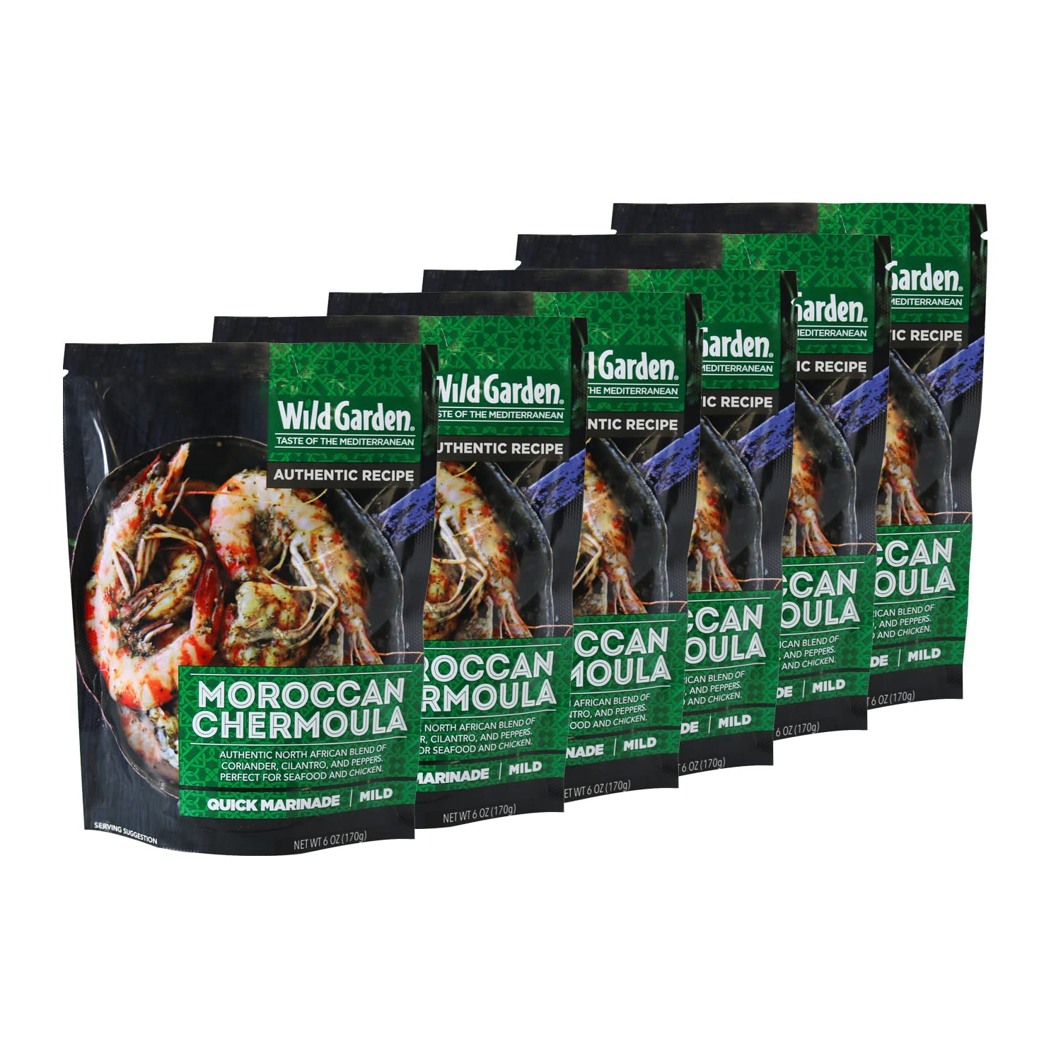 Wild Garden Mild Moroccan Chermoula Marinade, No Preservatives, 6 Ounces (Pack Of 6)