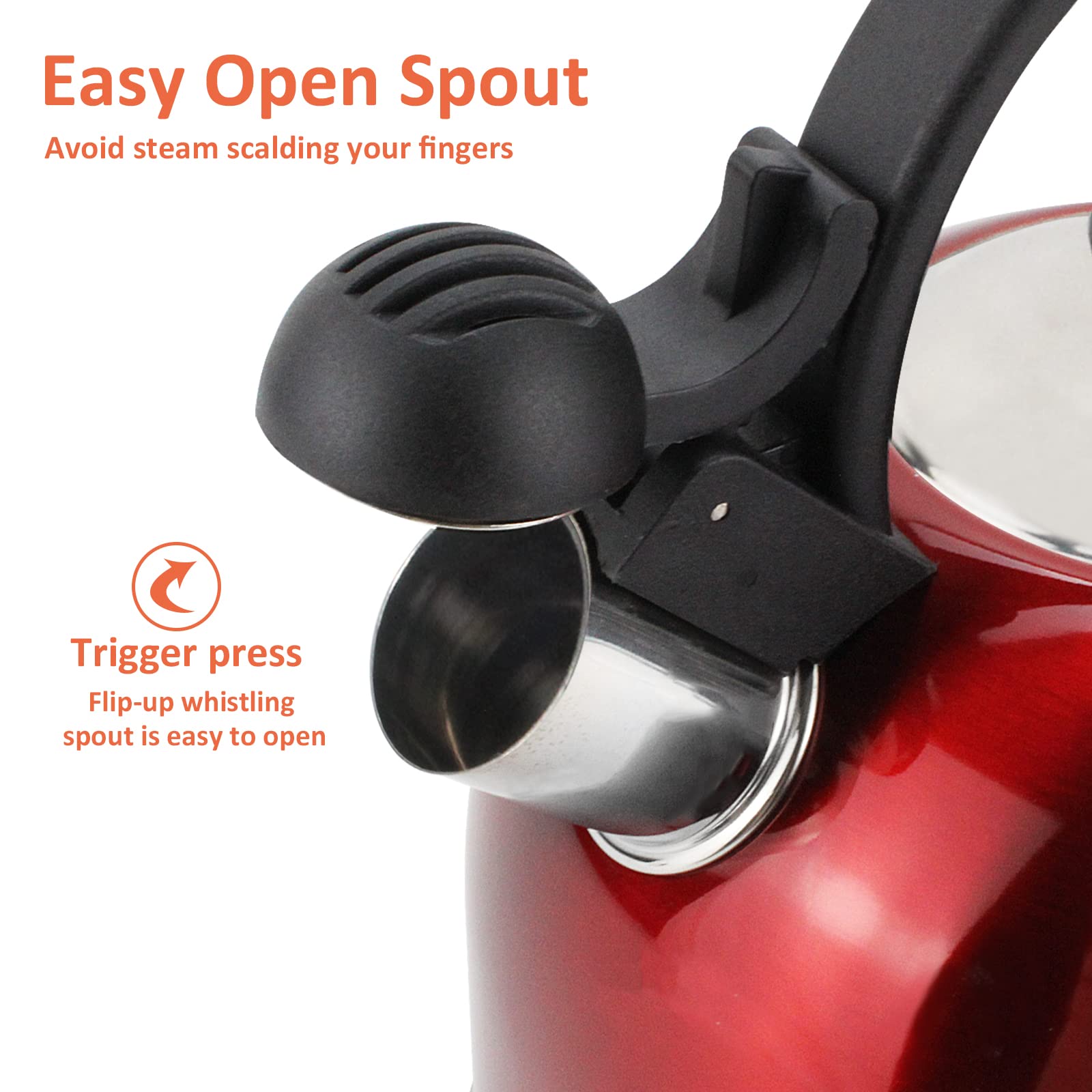 Bollitore ROSSETTO 3 Litri Acciaio Inox - Per Tutti I Fuochi Inclusa Induzione, Con Fischio E Manico Pieghevole - Foto 9