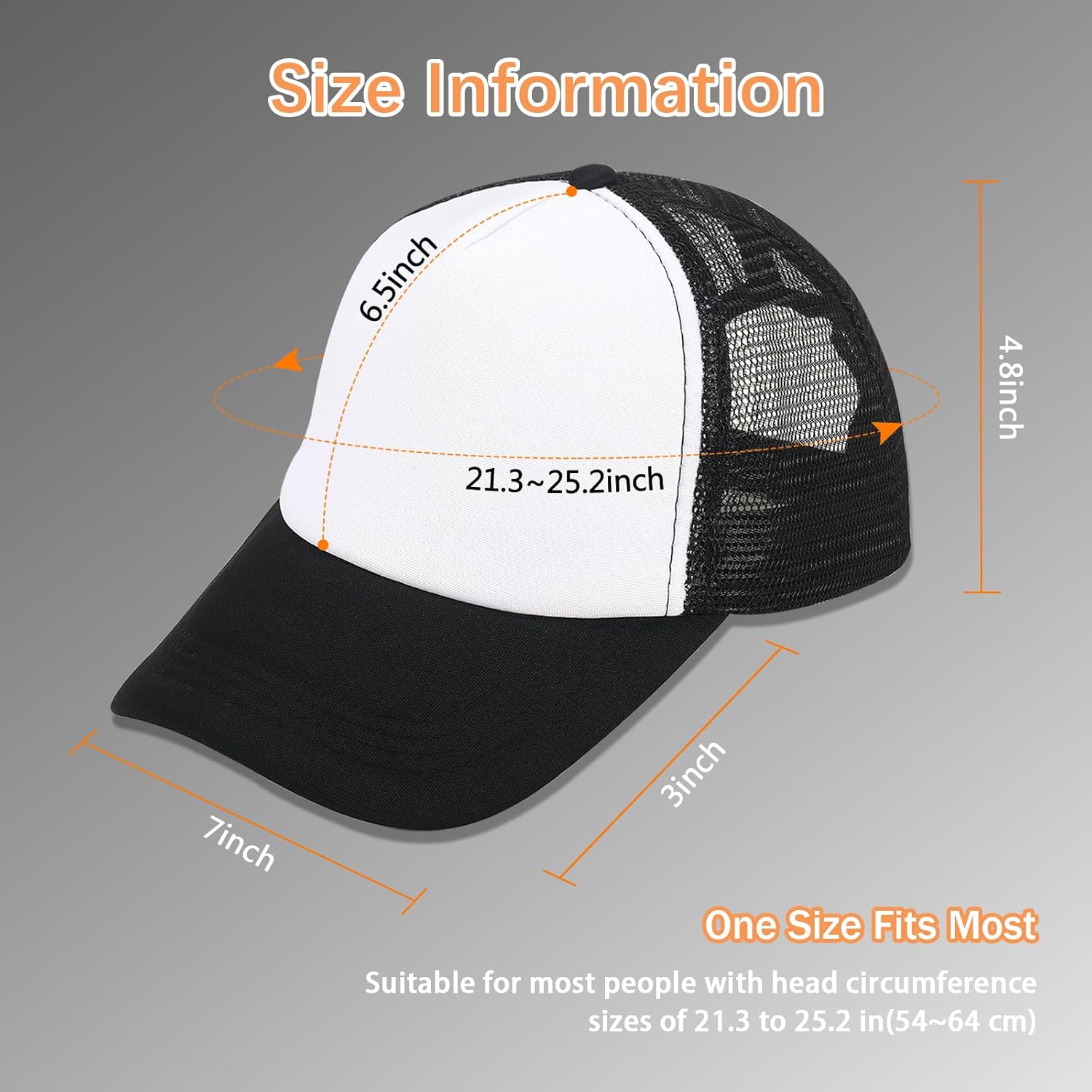 OKBA 5 Pack Sublimation Blank Baseball Cap Adjustable Hat Polyester Mesh Trucker Hats for Men and Women - Image 2