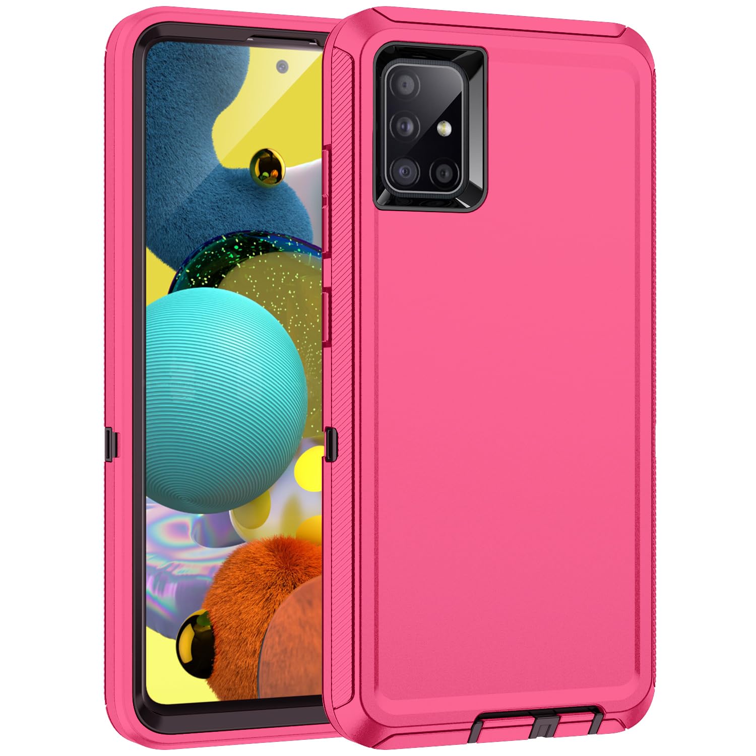 Mieziba for Galaxy A51 5G Case,Shockproof Drop/Dustproof 3-Layer Full Body Protection Rugged Heavy Duty High Impact Hard Cover Case for Samsung Galaxy
