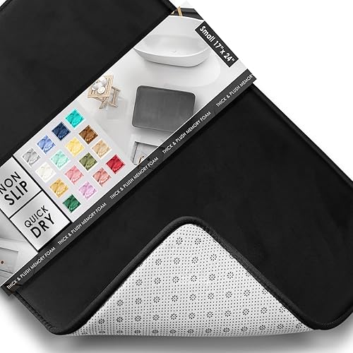 Miniatura 45 de Clara Clark - Tapetes para baño de espuma viscoelástica, terciopelo y felpa ultra suave, antideslizantes, lavables a máquina y de secado rápido,