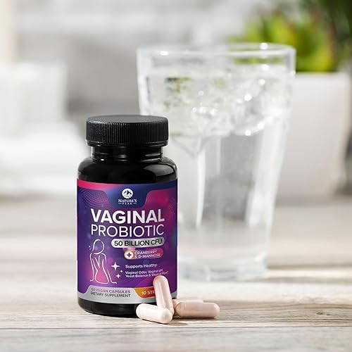 Miniatura 9 de Probióticos vaginales para mujeres, equilibrio de pH con prebióticos, 50 mil millones de UFC, 10 cepas probióticas, arándano, D-manosa y XOS  Olor