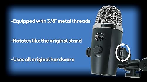 Miniatura 6 de Blue Yeti Nano - Adaptador de micrófono de 38 pulgadas, accesorio de brazo de brazo, soporte de brazo de micrófono roscado duradero, soporte de