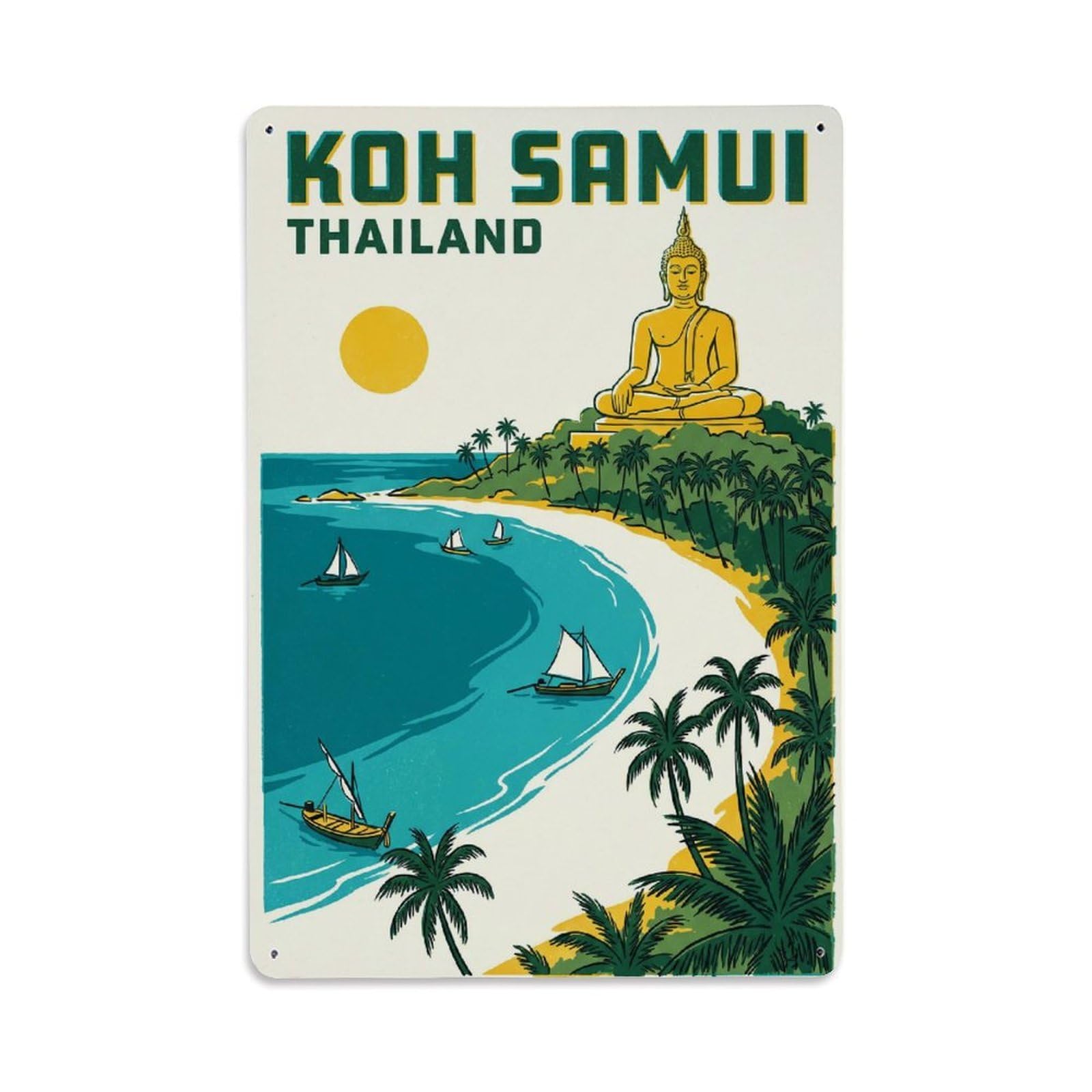 Retro Travel Thailand Koh Samui Metal Tin Sign