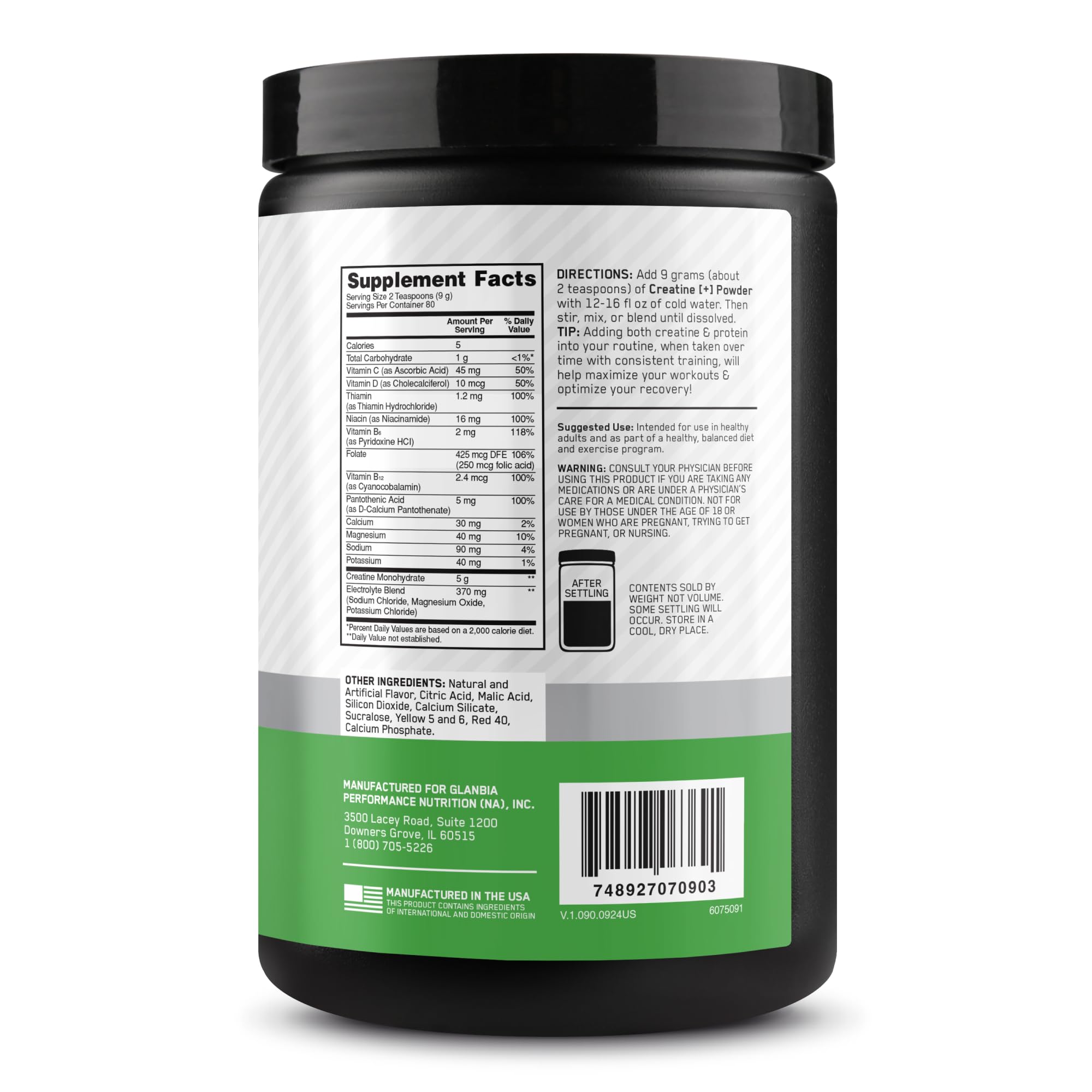 Optimum Nutrition Creatine Plus Powder, Strawberry Peach, 1.59 LB — Amazon image 13