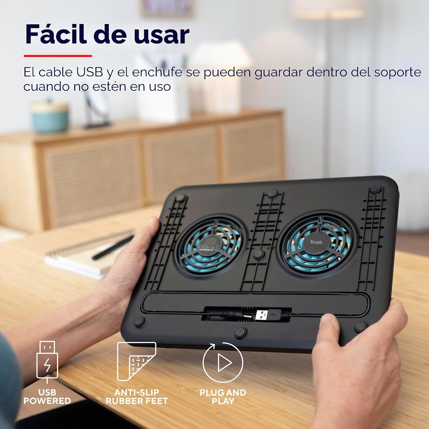 Trust Cyclone Base Refrigeración para Portátil 16″, Negro 5
