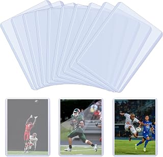 SAVITA 10pcs 3x4 Inch Clear Trading Card, Plastic Card Protector Top Load Card Sleeves Card Protectors Hard Plastic Baseball Card Protectors Sleeves for Hockey Sports Game Business Card