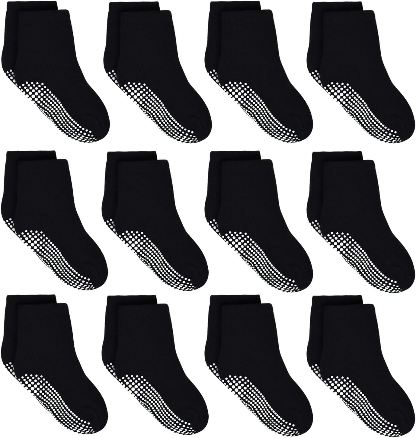 TphonKids Non Slip Toddler Boy Grip Socks 12 Pairs Anti Skid Sticky Socks for 1-10 Years Infants Baby Children