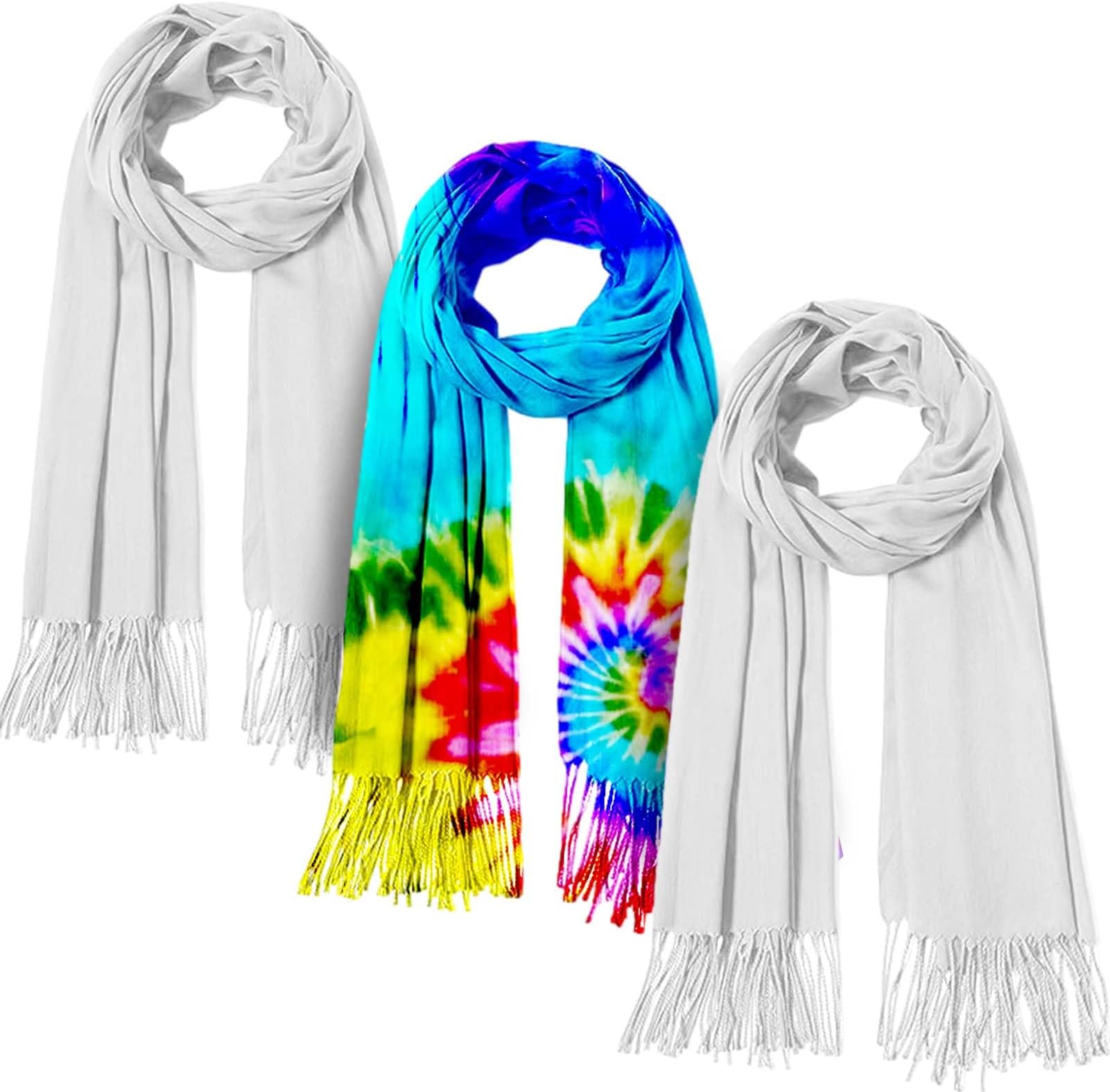 VodoloWhite Thing for Tie Dye,3 PCS Tie Dye Kits for Adults Kids Women Large Groups,Cotton Things Items To Tie Dye Party Supplies