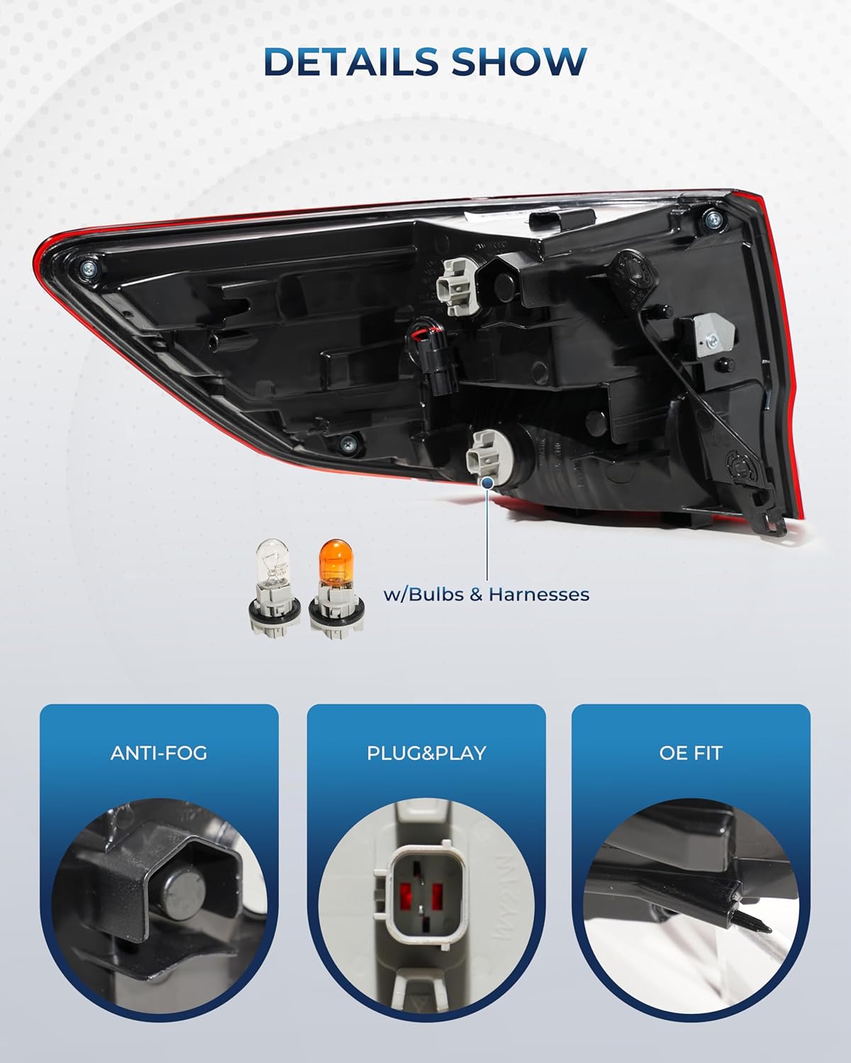 Tail Lights Compatible with 2014-2020 Acura MDX Rear Taillights Tail Lamps Right Passenger Side, OEM: AC2805103 33500TZ5A02