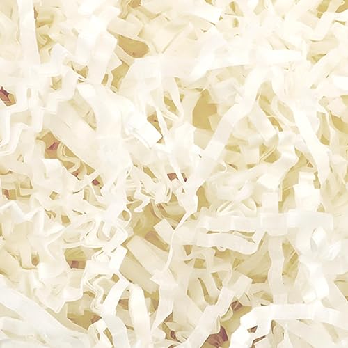 TCAIRG Relleno de papel de corte arrugado (1 libra) para envolver regalos y rellenar cestas, papel triturado blanco cremoso para caja de regalo, disponible en Yaxa Venezuela