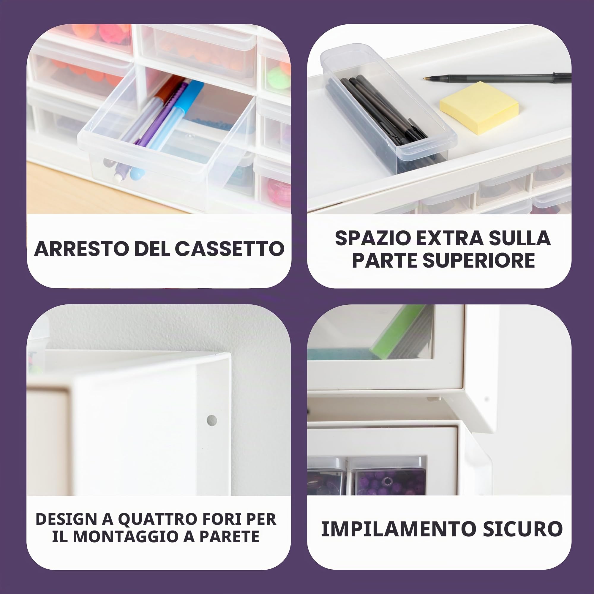 IRIS Armadietto per artigianato USA, organizer per viti, organizer per hardware con 44 cassetti, armadietti per oggetti artistici, piccole parti, dadi e bulloni, per riporre attrezzi, album di