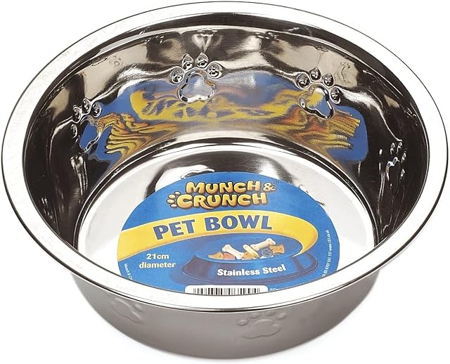Munch & Crunch Large 21cm Stainless Steel Pet Bowl