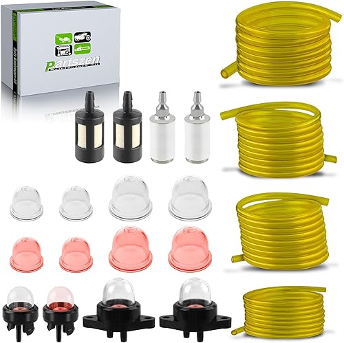 Miniatura 6 de Tubo de manguera de gas de 4 tamaños y 4 pies para Poulan Homelite Craftsman Husqvarna - Soplador de motosierra con motor pequeño con filtro de